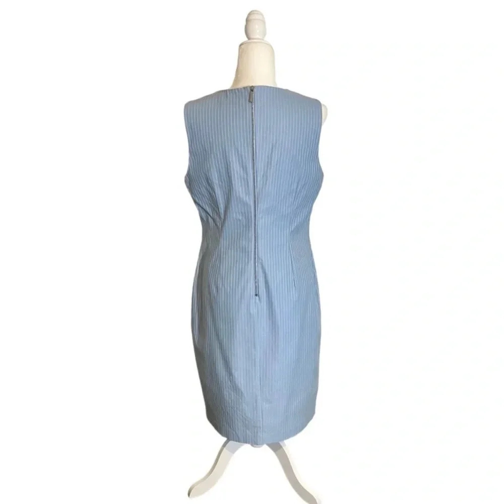 NWT Calvin Klein Sleeveless Stretch Pinstripe Shift Dress - Picture 5 of 5